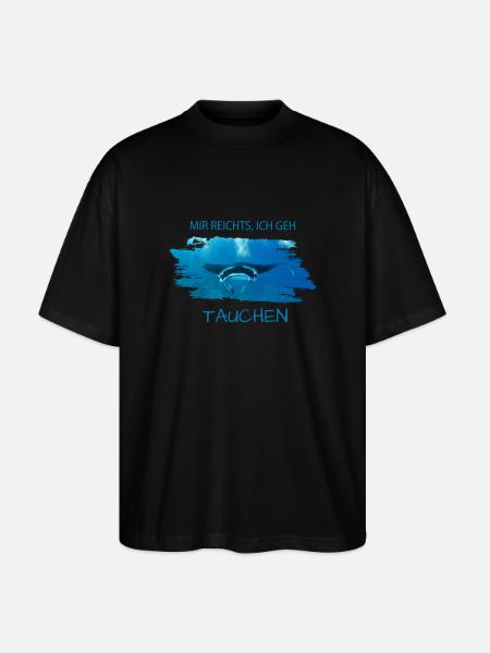 Tauchen Diving Manta - Stanley/Stella Oversized Unisex Bio T-Shirt Blaster 2.0 - Schwarz