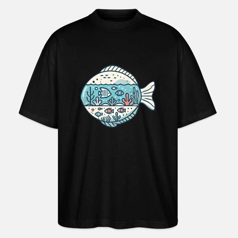 Fisch - Stanley/Stella Oversized Unisex Bio T-Shirt Blaster 2.0 - Schwarz