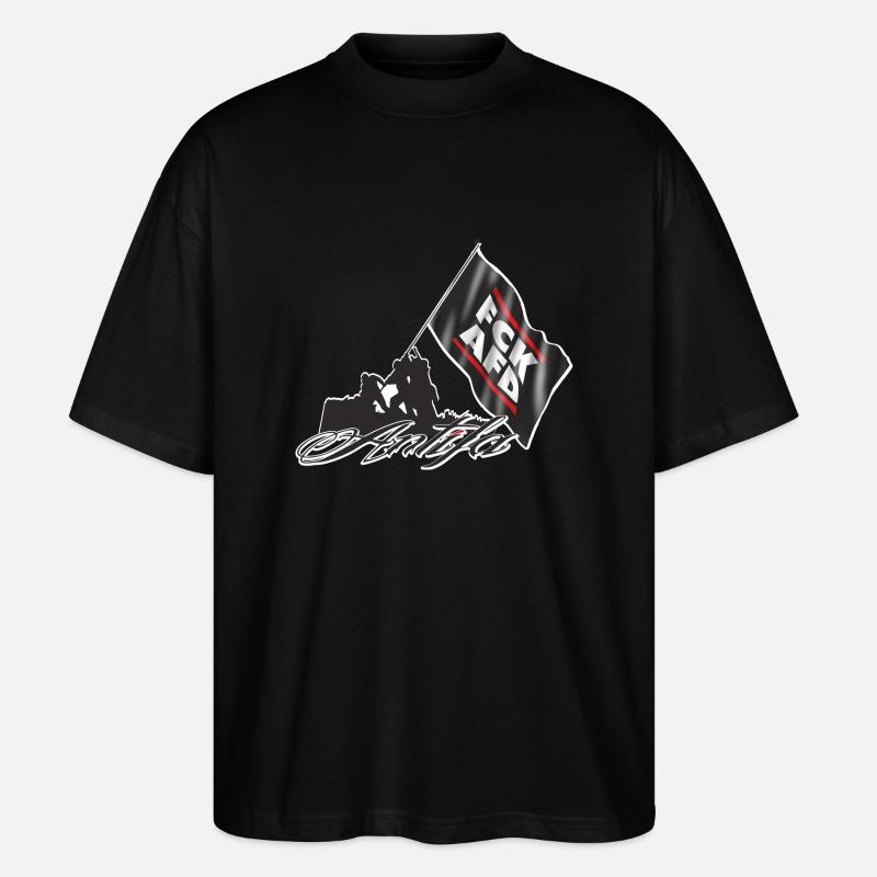 Antifa - FCKAFD - Stanley/Stella Oversized Unisex Bio T-Shirt Blaster 2.0 - Schwarz