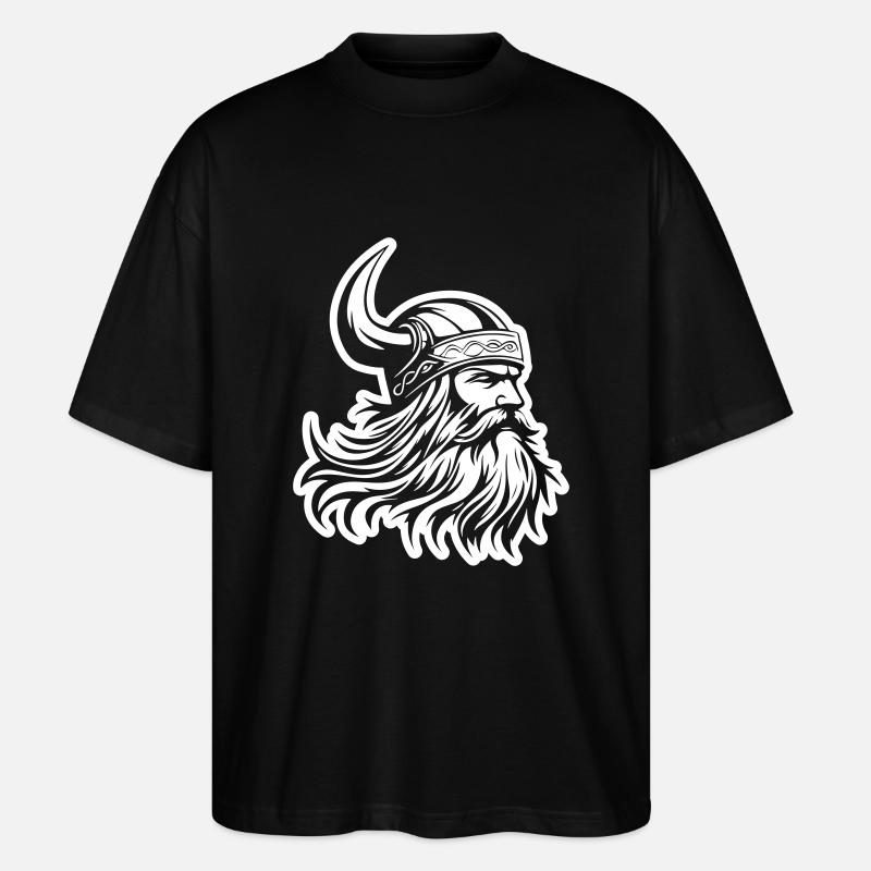 Wikinger Kopf - Stanley/Stella Oversized Unisex Bio T-Shirt Blaster 2.0 - Schwarz