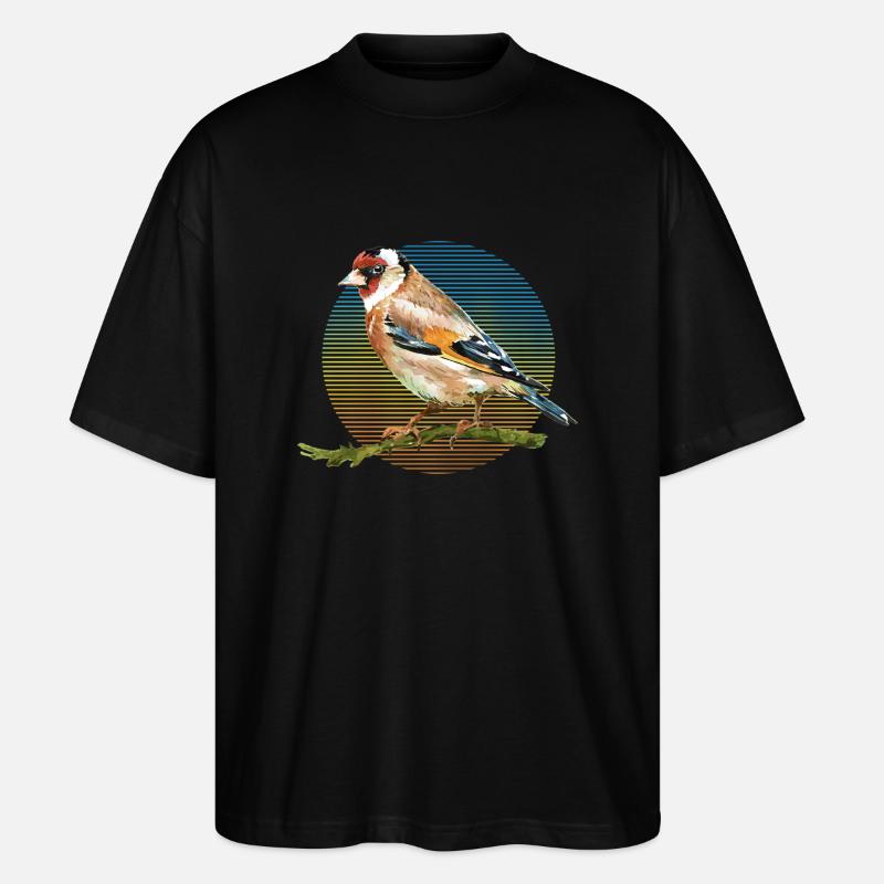 Bunter Vogel - Stanley/Stella Oversized Unisex Bio T-Shirt Blaster 2.0 - Schwarz
