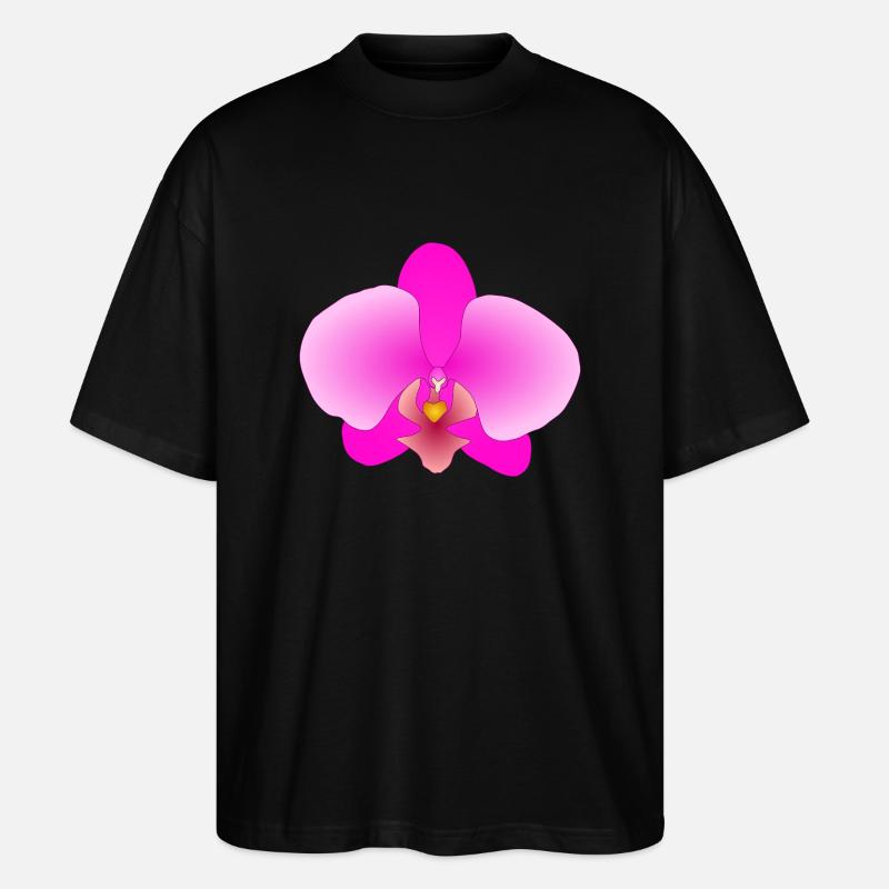 Rosa Orchidee - Stanley/Stella Oversized Unisex Bio T-Shirt Blaster 2.0 - Schwarz