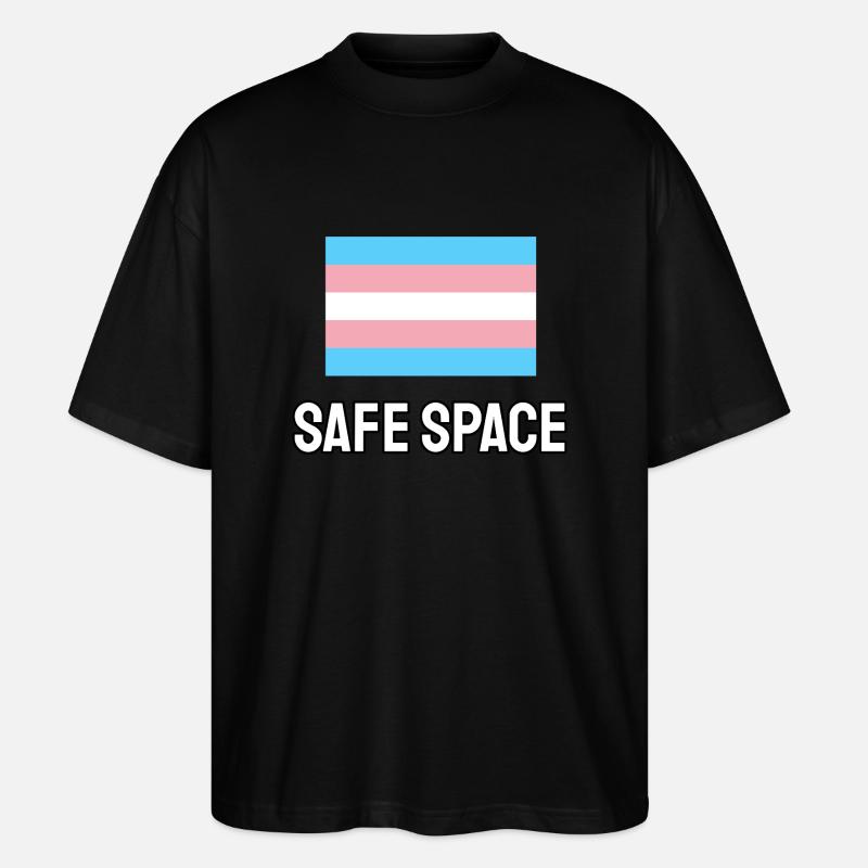 TRANS safe space - transgender pride - Stanley/Stella Oversized Unisex Organic T-shirt Blaster 2.0 - black