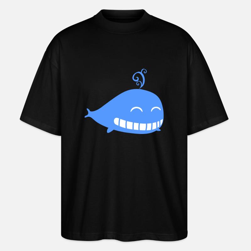 Wal Wasser blau Kinder - Stanley/Stella Oversized Unisex Bio T-Shirt Blaster 2.0 - Schwarz