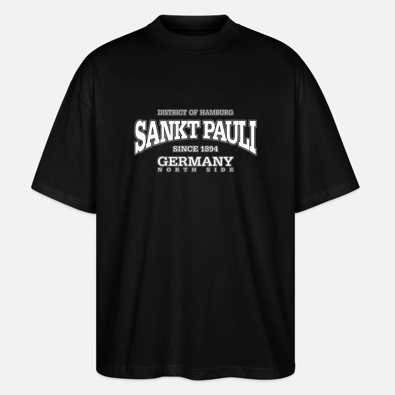 Sankt Pauli (white) - Stanley/Stella Oversized Unisex Bio T-Shirt Blaster 2.0 - Schwarz