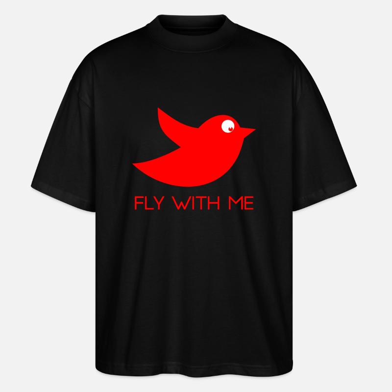 FLY WITH ME - Stanley/Stella Oversized Unisex Bio T-Shirt Blaster 2.0 - Schwarz
