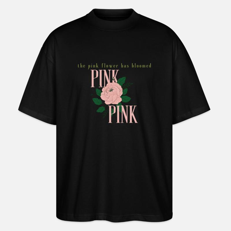 Die rosa Blume - Stanley/Stella Oversized Unisex Bio T-Shirt Blaster 2.0 - Schwarz