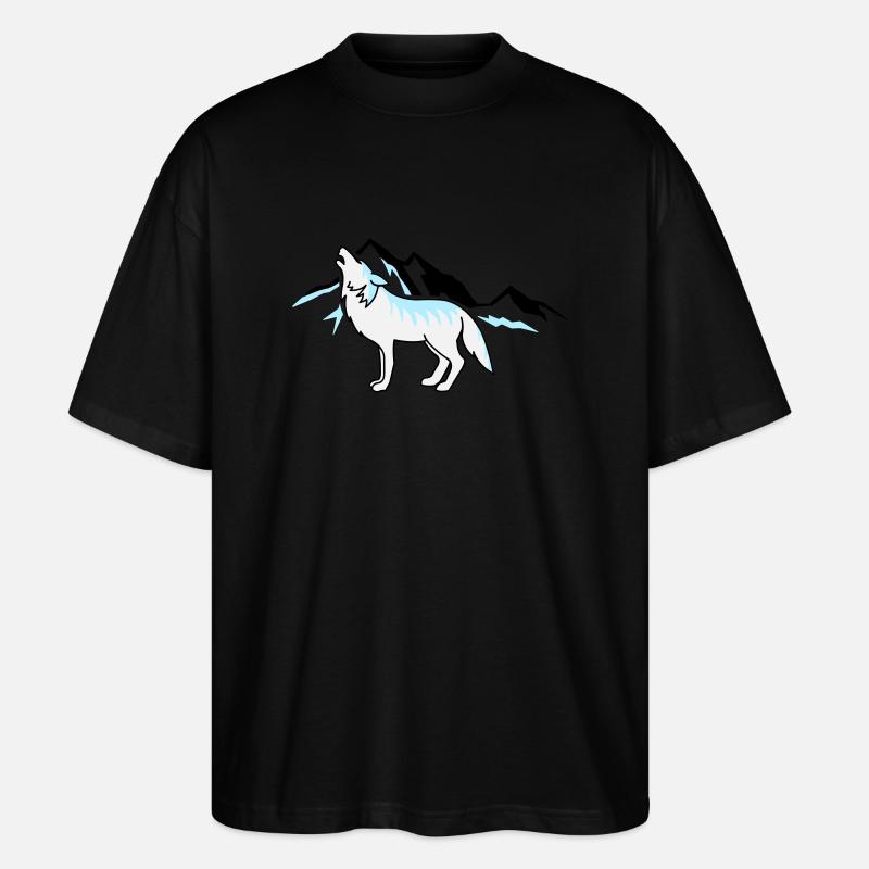 Wolf Mountains 02 - Stanley/Stella Oversized Unisex Organic T-shirt Blaster 2.0 - black