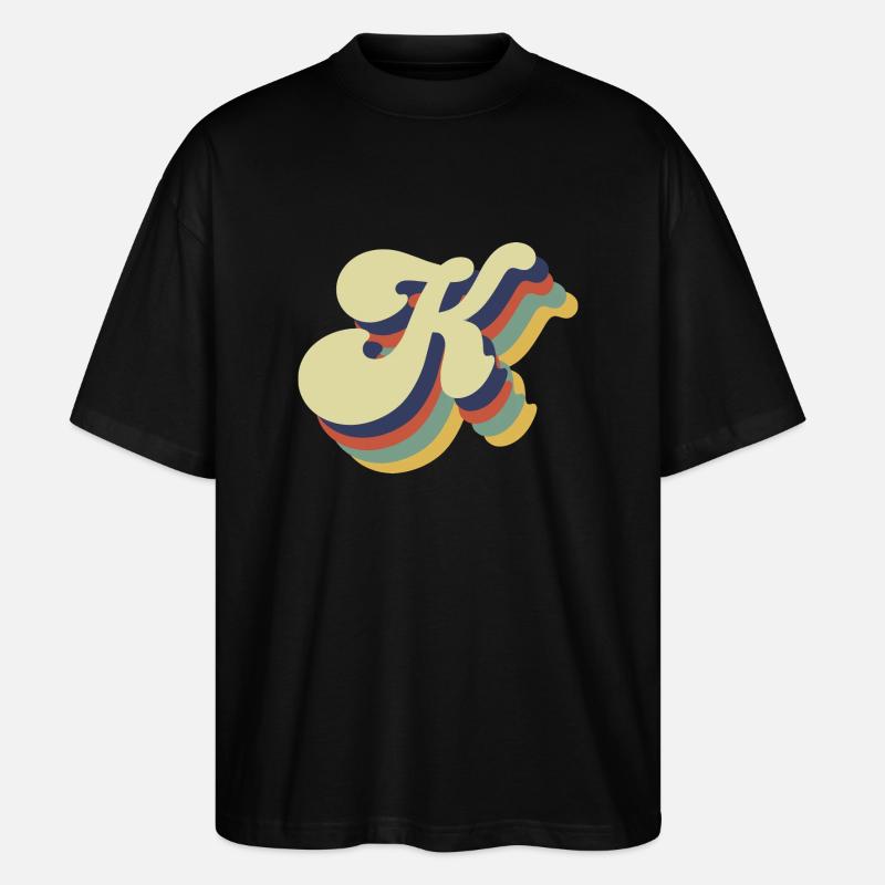 Retro-K-Buchstabe - Stanley/Stella Oversized Unisex Bio T-Shirt Blaster 2.0 - Schwarz