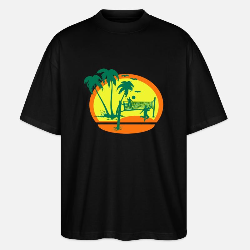 Sunset Beach Volleyball - Stanley/Stella Oversized Unisex Bio T-Shirt Blaster 2.0 - Schwarz