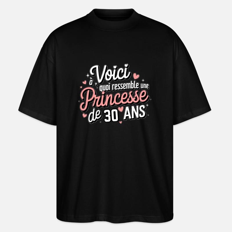 Princesse de 30 Ans - T-shirt bio Blaster 2.0 coupe oversize Stanley/Stella Unisexe - noir