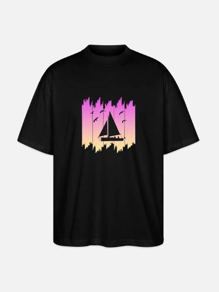 Segeln - Stanley/Stella Oversized Unisex Bio T-Shirt Blaster 2.0 - Schwarz