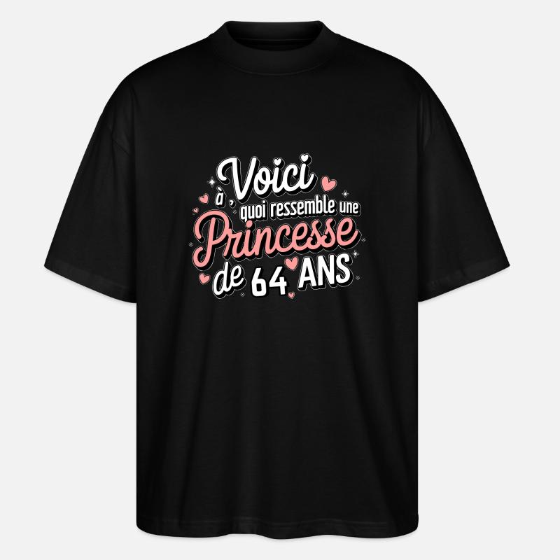 Princesse 64 Ans - T-shirt bio Blaster 2.0 coupe oversize Stanley/Stella Unisexe - noir