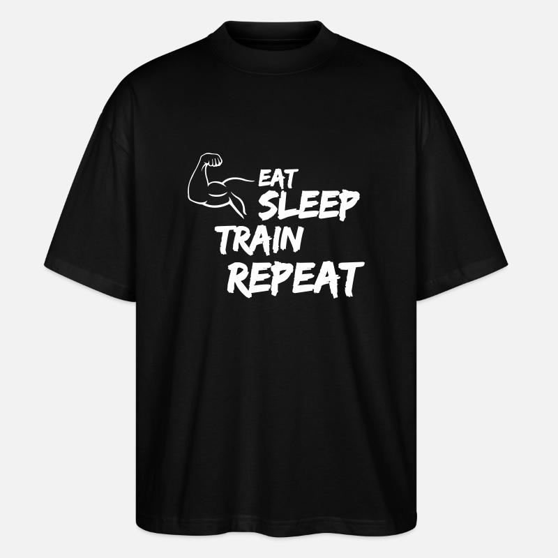 Manger Dormir Train Répéter - T-shirt bio Blaster 2.0 coupe oversize Stanley/Stella Unisexe - noir
