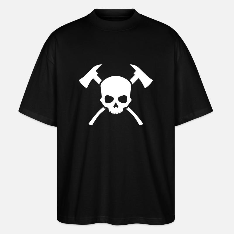 Skull Axe - Stanley/Stella Oversized Unisex Bio T-Shirt Blaster 2.0 - Schwarz