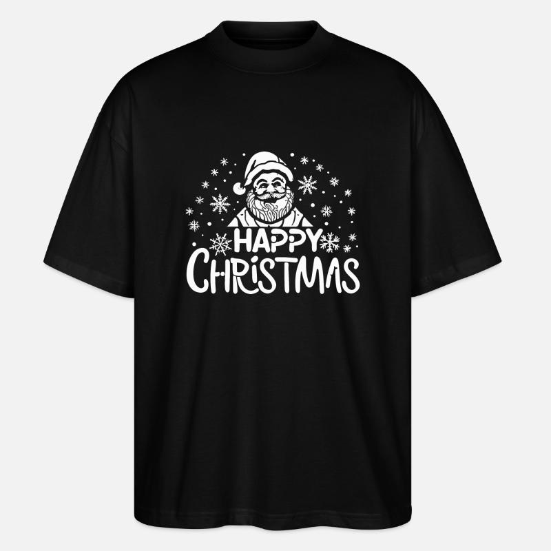 Père Noël blanc - T-shirt bio Blaster 2.0 coupe oversize Stanley/Stella Unisexe - noir