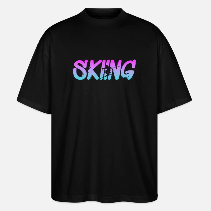 Skiing - Stanley/Stella Oversized Unisex Bio T-Shirt Blaster 2.0 - Schwarz
