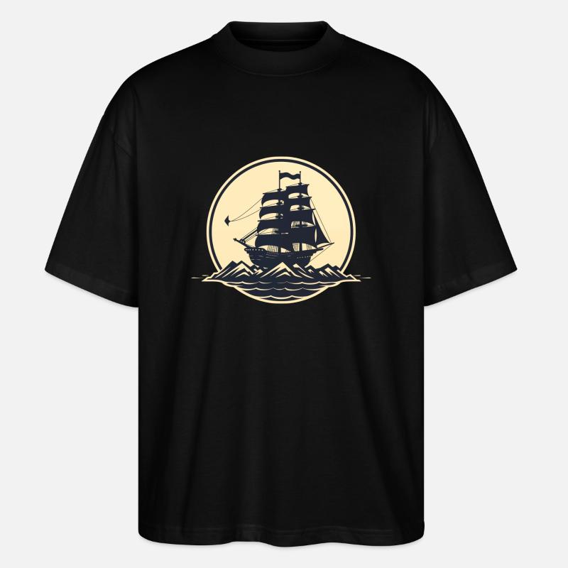 Piratenschiff - Stanley/Stella Oversized Unisex Bio T-Shirt Blaster 2.0 - Schwarz
