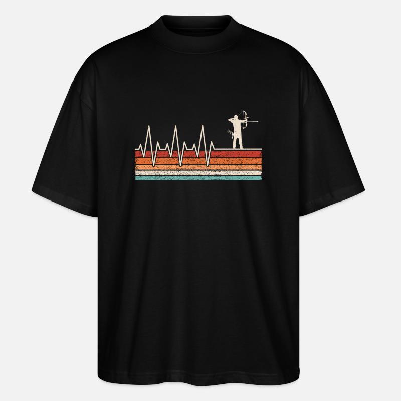 Bogenschütze Herzschlag Bogenschießen - Stanley/Stella Oversized Unisex Bio T-Shirt Blaster 2.0 - Schwarz