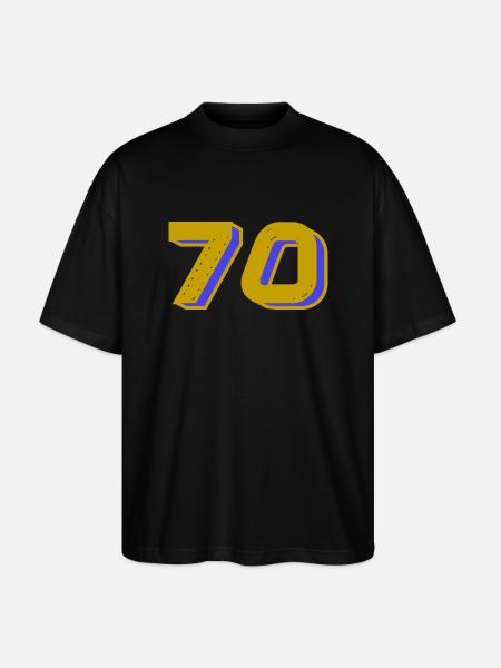 70. 70 JAAR. 70-JARIG JUBILEUM. 70 JAAR JUBILEUM. - Stanley/Stella Uniseks oversized bio T-shirt Blaster 2.0 - zwart