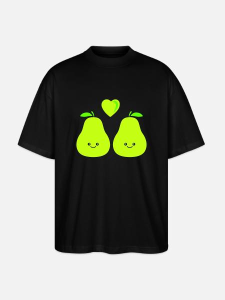 birne comic love - Stanley/Stella Oversized Unisex Bio T-Shirt Blaster 2.0 - Schwarz