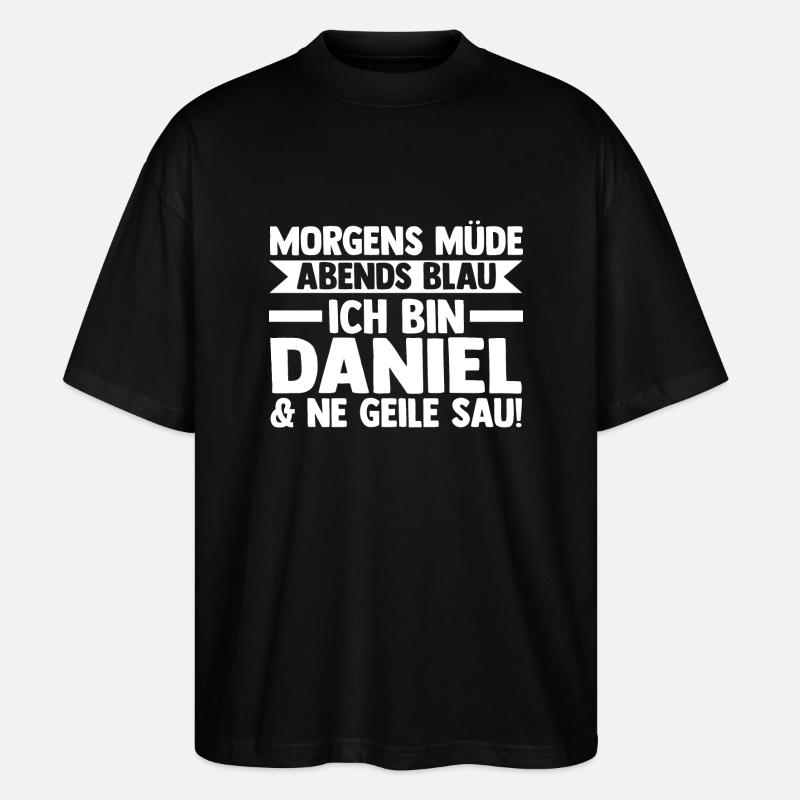Prénom Daniel - T-shirt bio Blaster 2.0 coupe oversize Stanley/Stella Unisexe - noir