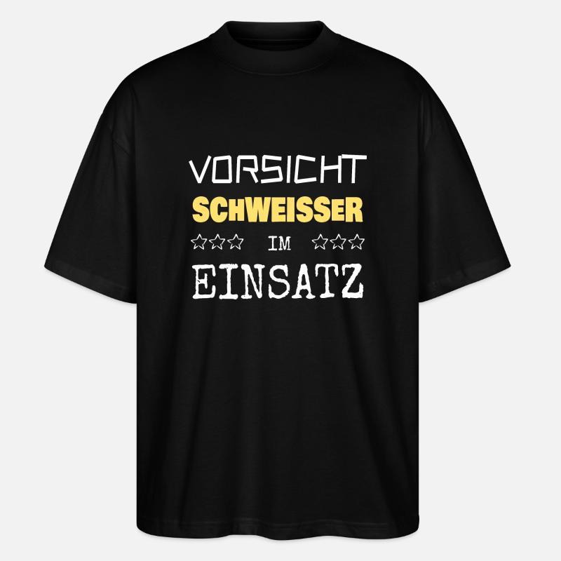 Berufung Schweisser - Stanley/Stella Oversized Unisex Bio T-Shirt Blaster 2.0 - Schwarz
