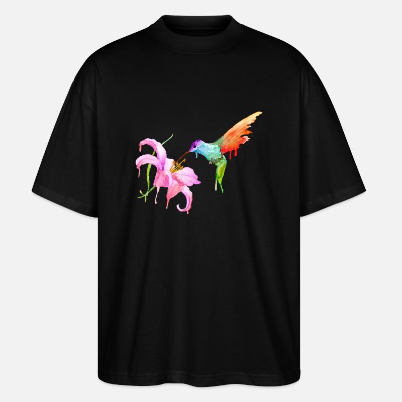 Kolibri - Stanley/Stella Oversized Unisex Bio T-Shirt Blaster 2.0 - Schwarz