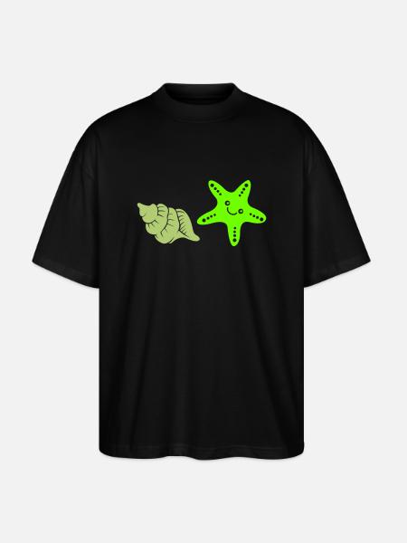 seestern muschel - Stanley/Stella Oversized Unisex Bio T-Shirt Blaster 2.0 - Schwarz