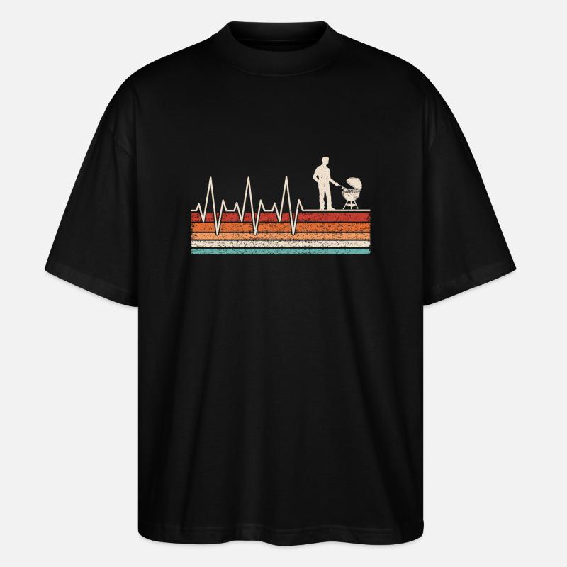 Griller Herzschlag - Stanley/Stella Oversized Unisex Bio T-Shirt Blaster 2.0 - Schwarz