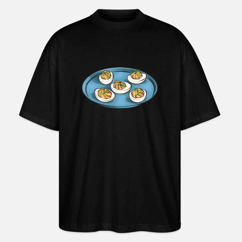 Gefüllte Eier Deviled Eggs - Stanley/Stella Oversized Unisex Bio T-Shirt Blaster 2.0 - Schwarz