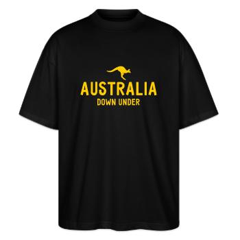 Australie - Australie - Australie - Kangourou - T-shirt bio Blaster 2.0 coupe oversize Stanley/Stella Unisexe - noir - Devant - Alina (178cm) & Michal (187cm)