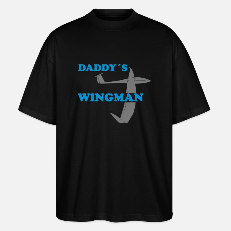 daddys wingman Geschenk - Stanley/Stella Oversized Unisex Bio T-Shirt Blaster 2.0 - Schwarz