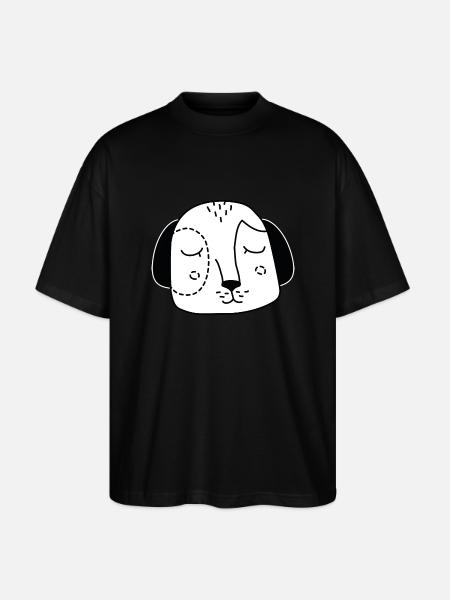 Dog face dog's head - Stanley/Stella Oversized Unisex Organic T-shirt Blaster 2.0 - black