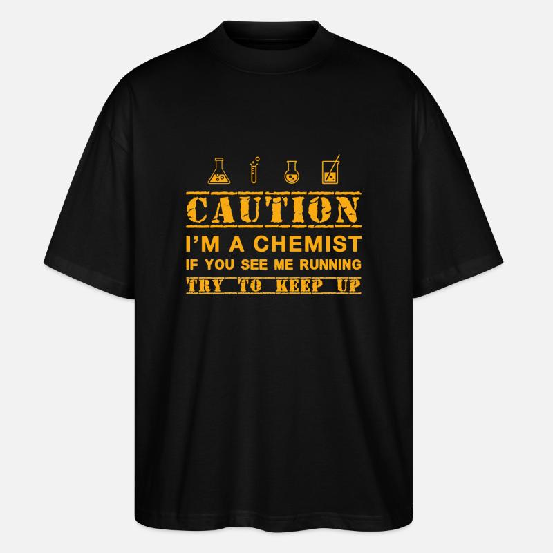 Warnung: Chemiker - Stanley/Stella Oversized Unisex Bio T-Shirt Blaster 2.0 - Schwarz
