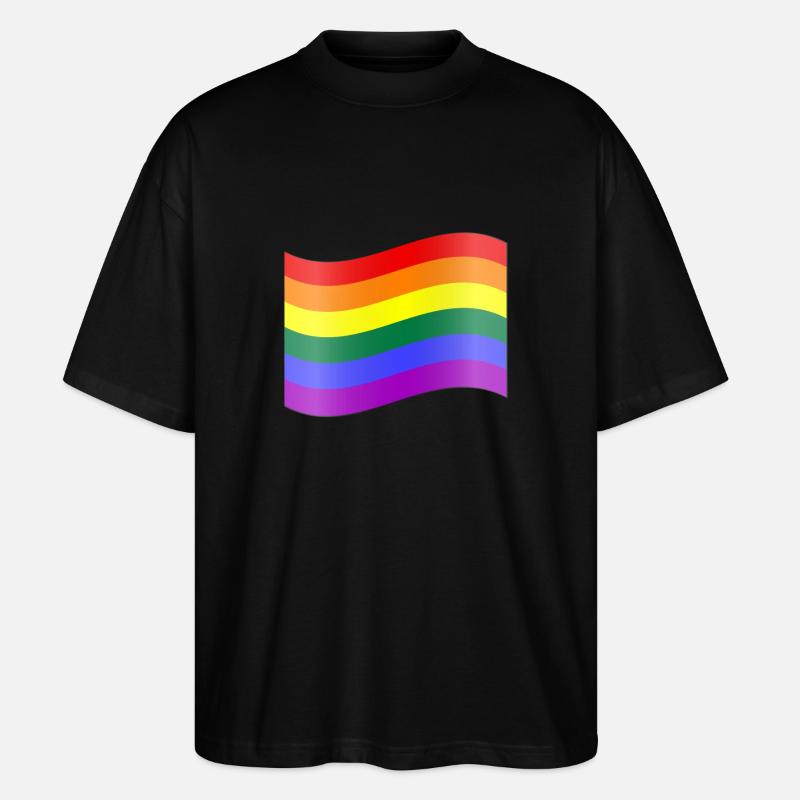 Regenbogen-Flagge - Stanley/Stella Oversized Unisex Bio T-Shirt Blaster 2.0 - Schwarz
