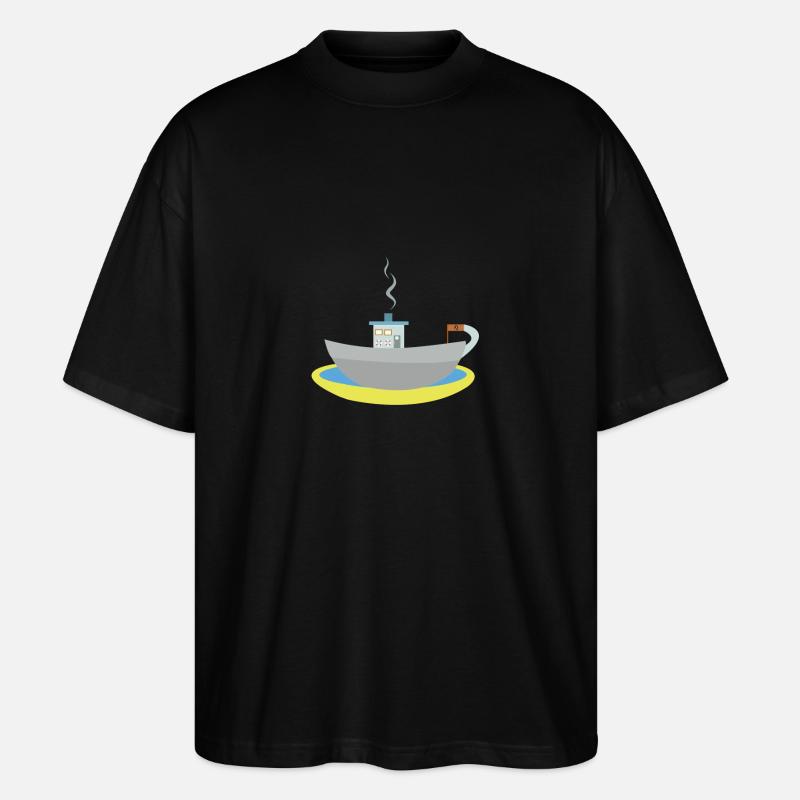 Kaffeetassenschiff - Stanley/Stella Oversized Unisex Bio T-Shirt Blaster 2.0 - Schwarz