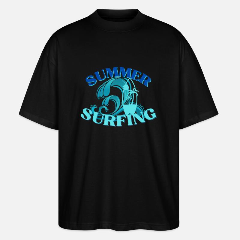Surfen - Stanley/Stella Oversized Unisex Bio T-Shirt Blaster 2.0 - Schwarz