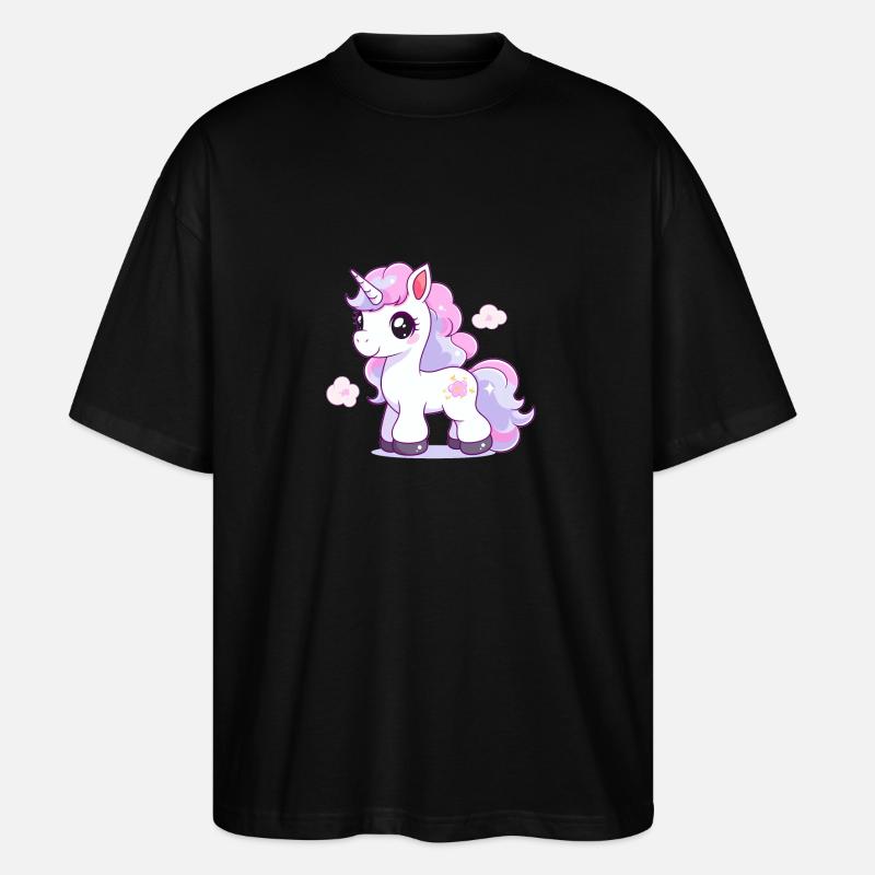 Hübsches Einhorn - Stanley/Stella Oversized Unisex Bio T-Shirt Blaster 2.0 - Schwarz