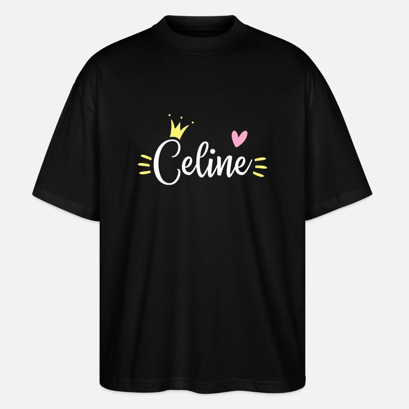 Celine Name Crown - Stanley/Stella Oversized Unisex Organic T-shirt Blaster 2.0 - black