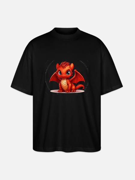 Little Red Dragon - Stanley/Stella Oversized Unisex Organic T-shirt Blaster 2.0 - black