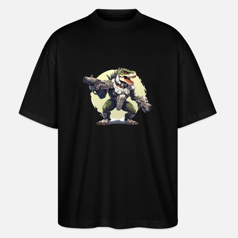 Dinosaure de l’espace - T-shirt bio Blaster 2.0 coupe oversize Stanley/Stella Unisexe - noir