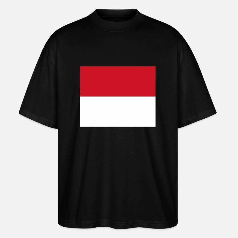 Monaco flag / Drapeau Monaco - Stanley/Stella Oversized Unisex Organic T-shirt Blaster 2.0 - black