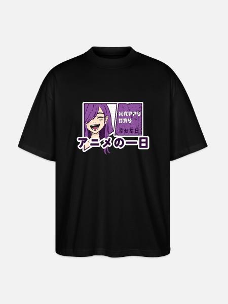 Happy day with anime - Stanley/Stella Oversized Unisex Organic T-shirt Blaster 2.0 - black