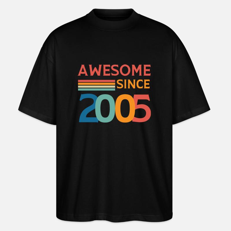 Großartig seit 2005 - Stanley/Stella Oversized Unisex Bio T-Shirt Blaster 2.0 - Schwarz