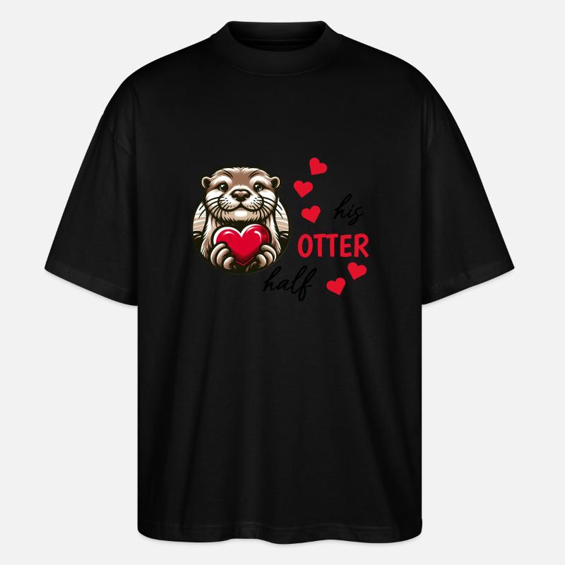 Otter half liebe geschenk - Stanley/Stella Oversized Unisex Bio T-Shirt Blaster 2.0 - Schwarz