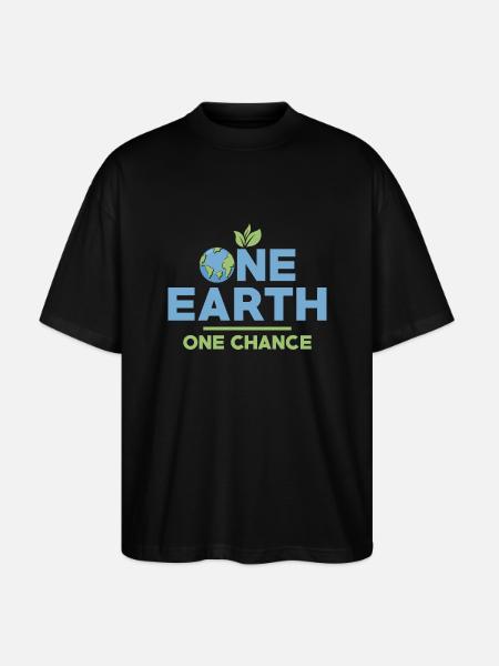 One Earth One Chance Planet Environmental Earth Da - Stanley/Stella Oversized Unisex Organic T-shirt Blaster 2.0 - black