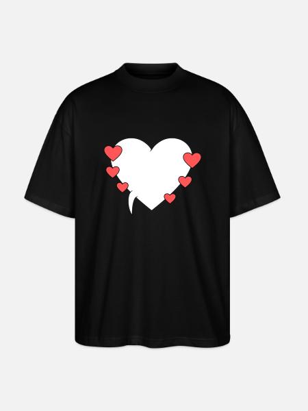 Speech Bubble with Hearts 3 - Stanley/Stella Oversized Unisex Organic T-shirt Blaster 2.0 - black