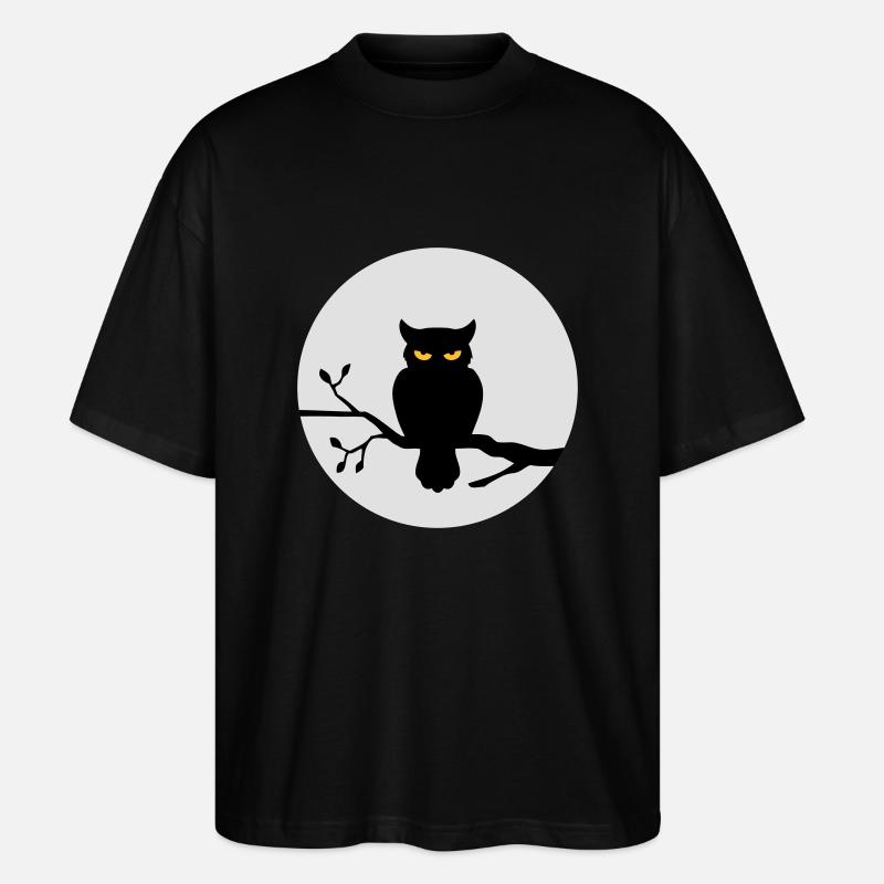 Eule im Vollmond - Stanley/Stella Oversized Unisex Bio T-Shirt Blaster 2.0 - Schwarz