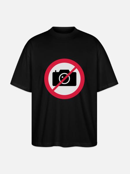road sign camera - Stanley/Stella Oversized Unisex Organic T-shirt Blaster 2.0 - black